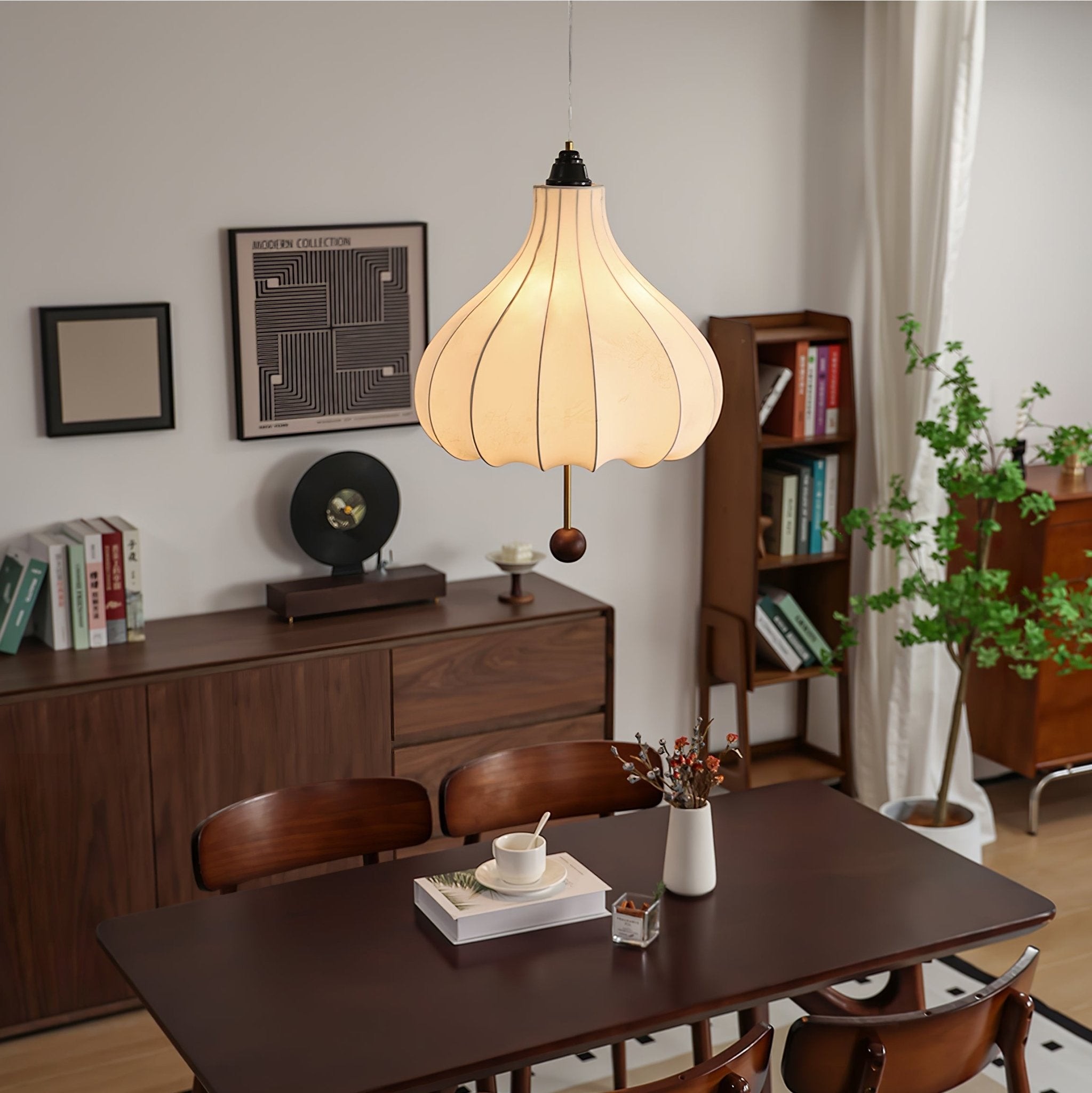 Retro Chestnut Fabric Pendant Light K318
