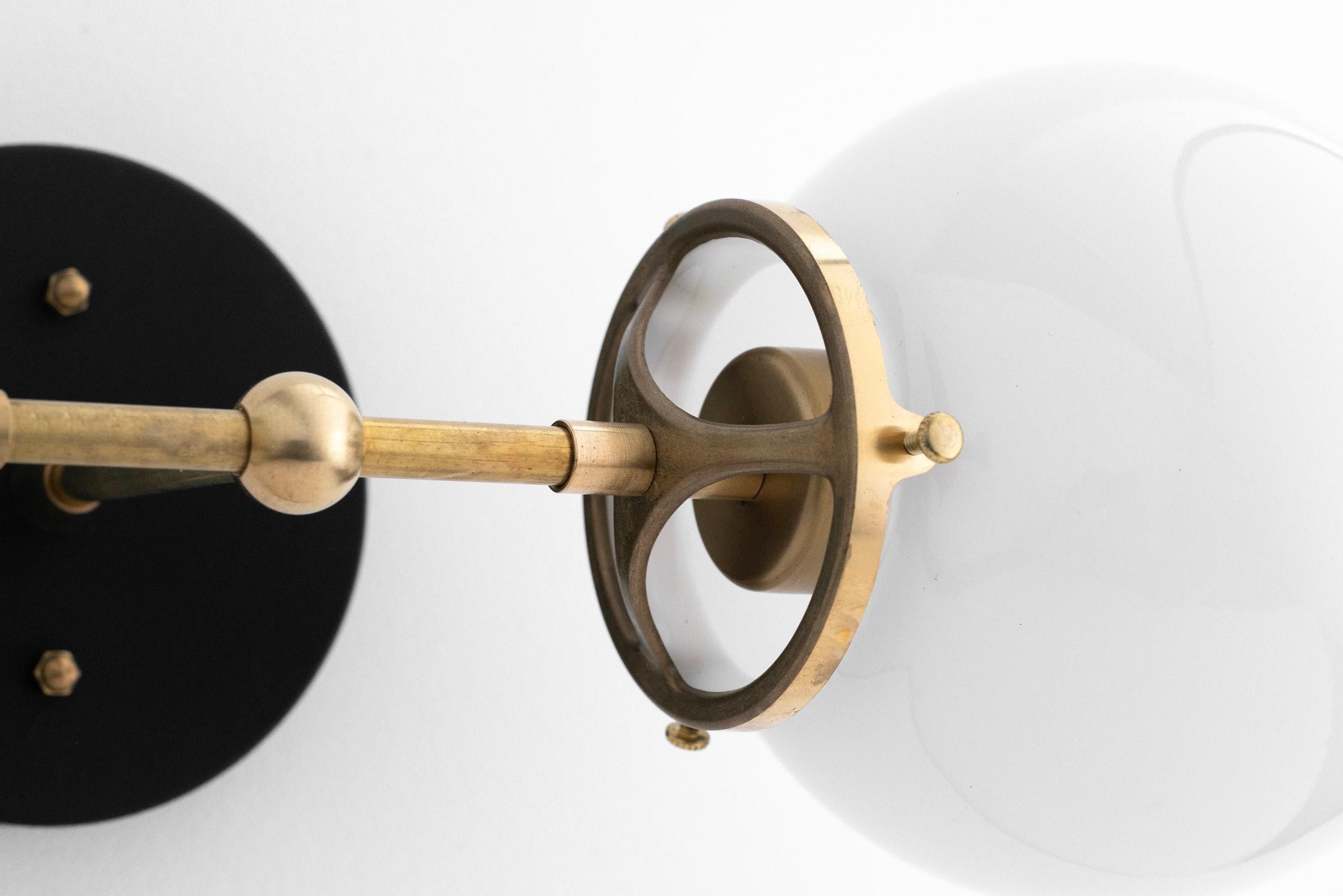 Lumio Globe Art Deco Vanity Light -  Opal Globe Bathroom Sconce K1444
