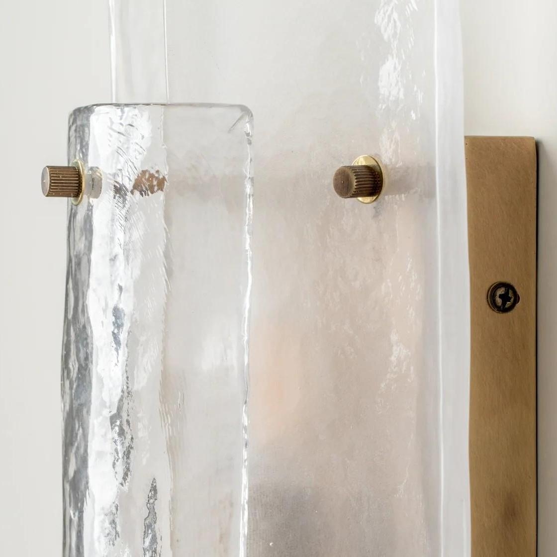 Velora Clear Murano Glass Wall Light - Layered Glass Sconce for Bedroom K2359