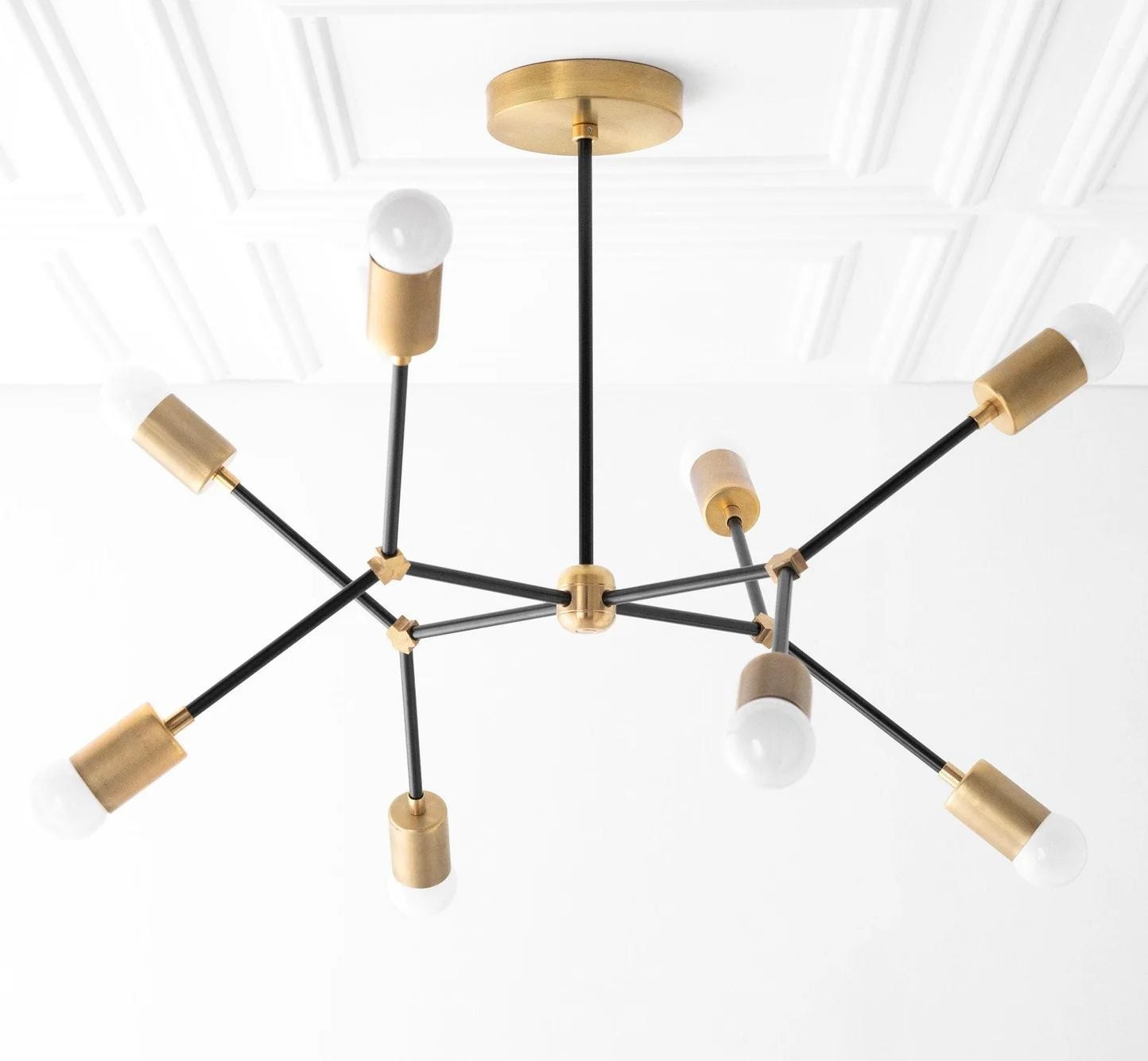 Mobilux Line Modern Geometric Chandelier - Brass Ceiling Light Fixture K1438