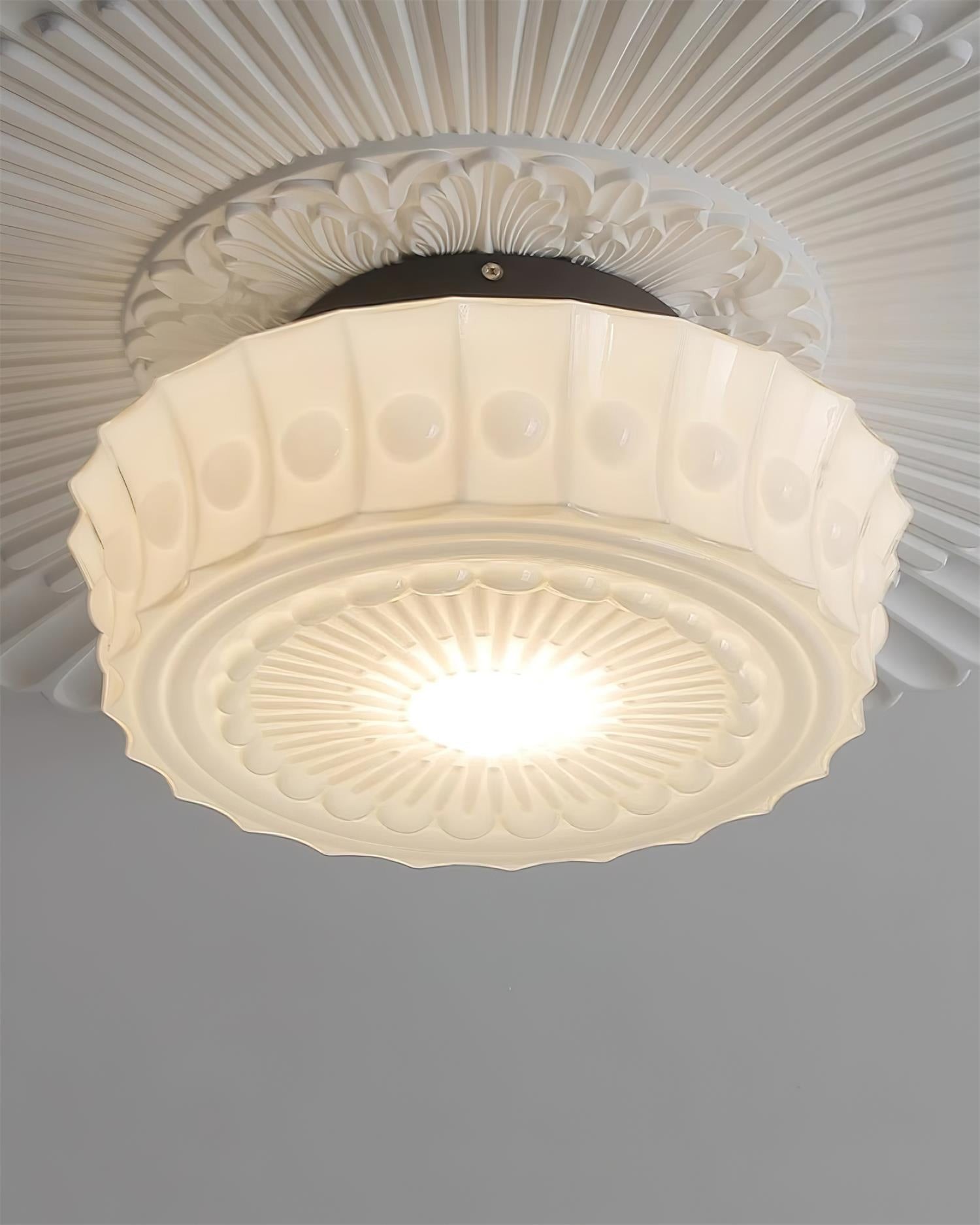 Rigidus French Vintage Glass Cream Style Ceiling Light K431