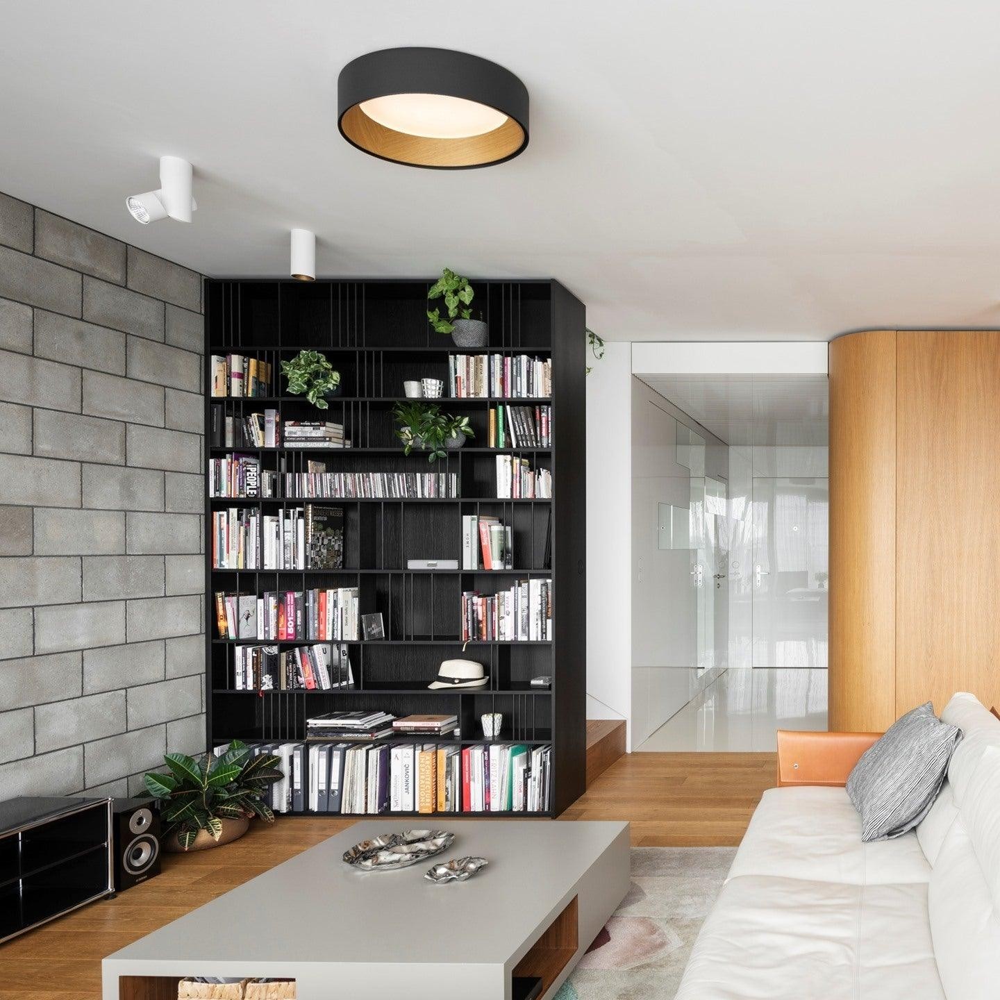 Japanese Minimalist Creative Wood Grain Round LED Ceiling Lamp K647