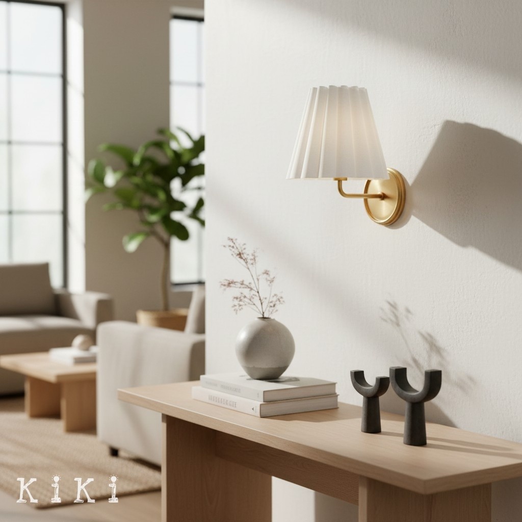 Ruffmeto Modern Pleated Wall Sconce - Decorative Lighting for Interior Spaces K2051