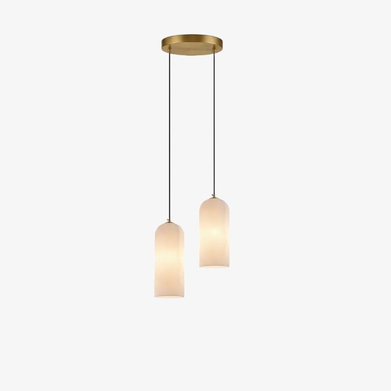 Alabresca Mid Century Alabaster Pendant Light - Multi Heads Hanging Lamp for Kitchen Island K2317