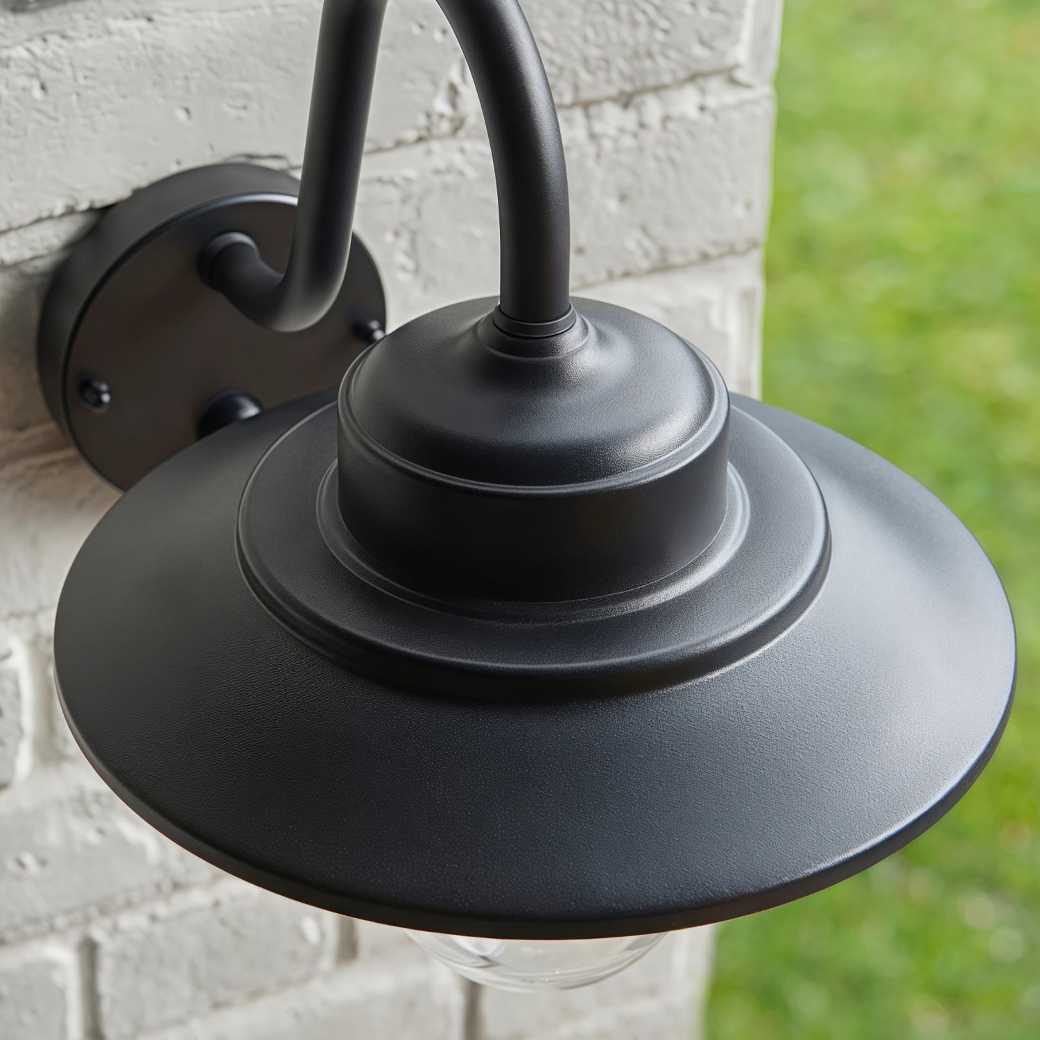 Trevanta Arched Arm Design Wall Light - Black Painted Sensor Lantern Style K1867