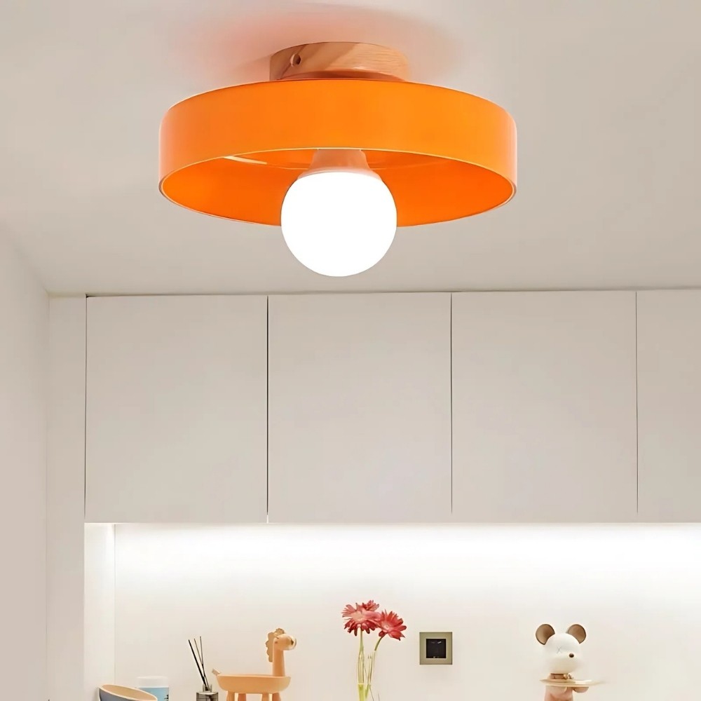 Modern Orange Glass Disc Orb Ceiling Light K931