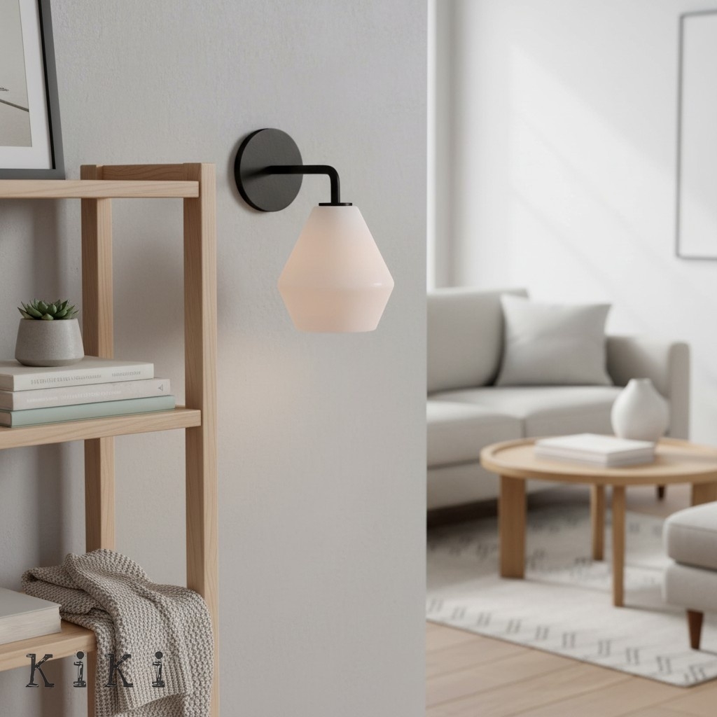 Merin Geometric Glass Wall Sconce - Minimalist Fixture for Bedroom K1402