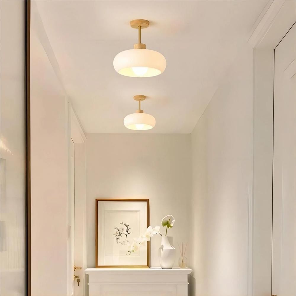 Vintage Bauhaus Style Glass Ceiling Light K56