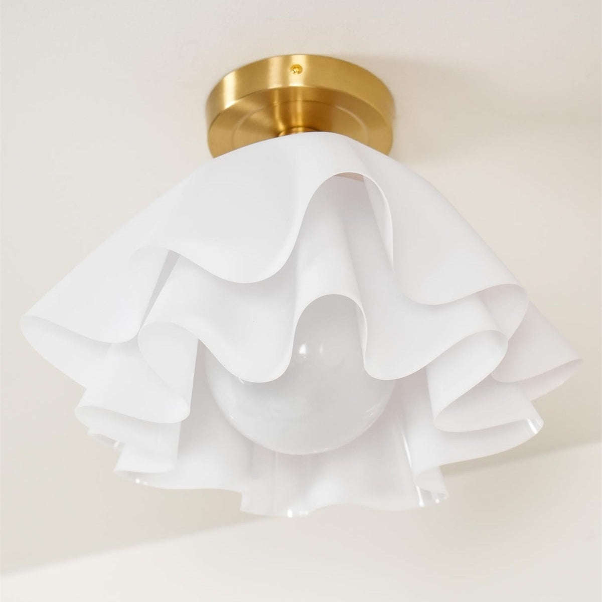 Lustra Pleated Retro Brass Acrylic Ceiling Light D959
