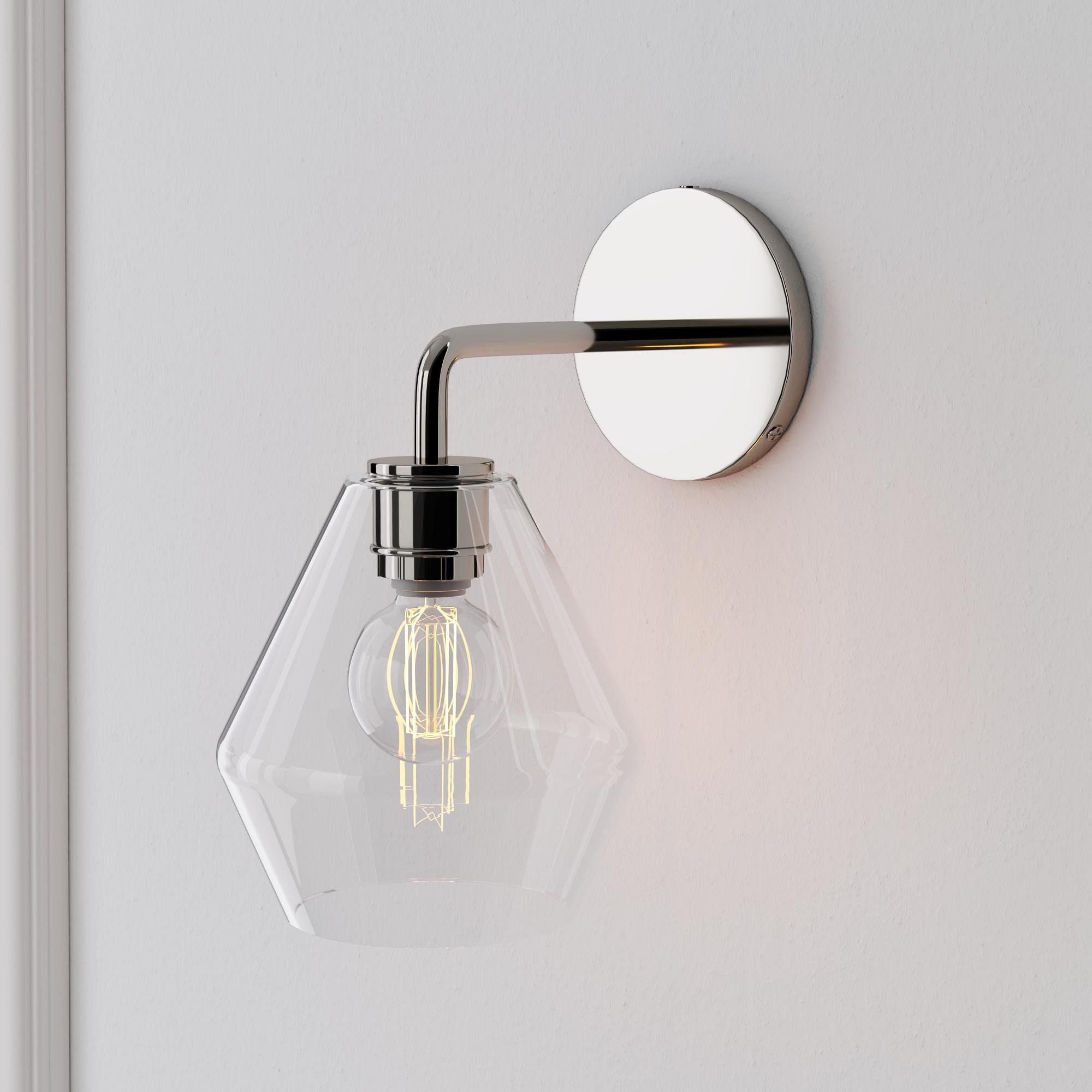 Merin Geometric Glass Wall Sconce - Minimalist Fixture for Bedroom K1402