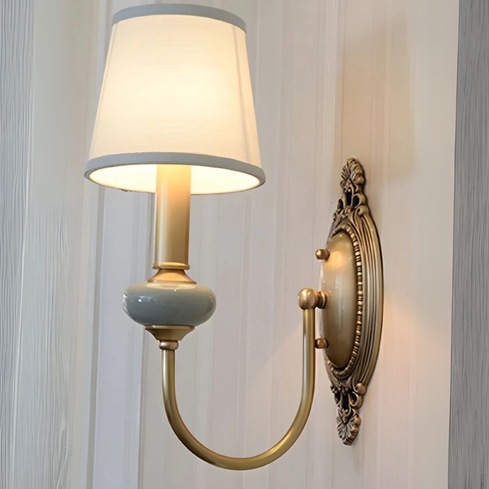 Rowanea Curved Fabric Shade Wall Light – Soft Ambient Light for Any Interior K1129