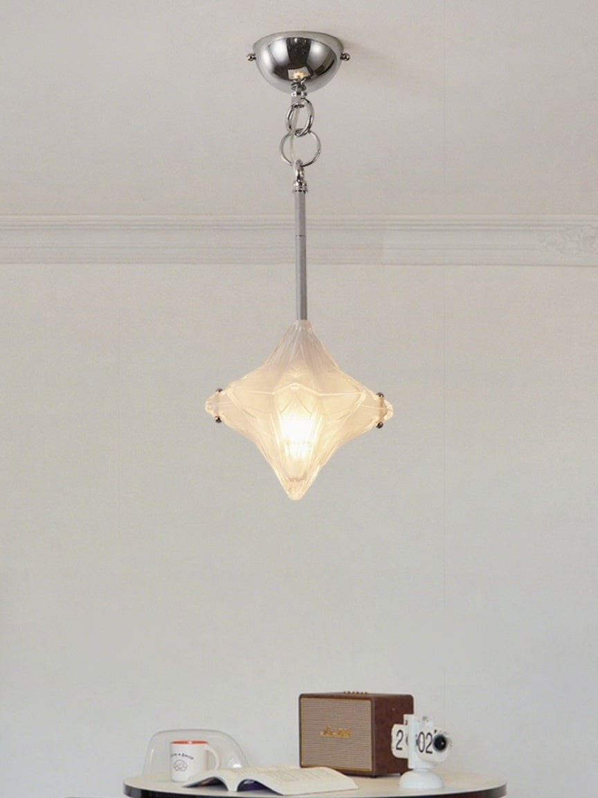 Art Deco Astris Elara Star Pendant Light - Frosted Glass Pendant with Geometric Style K1583