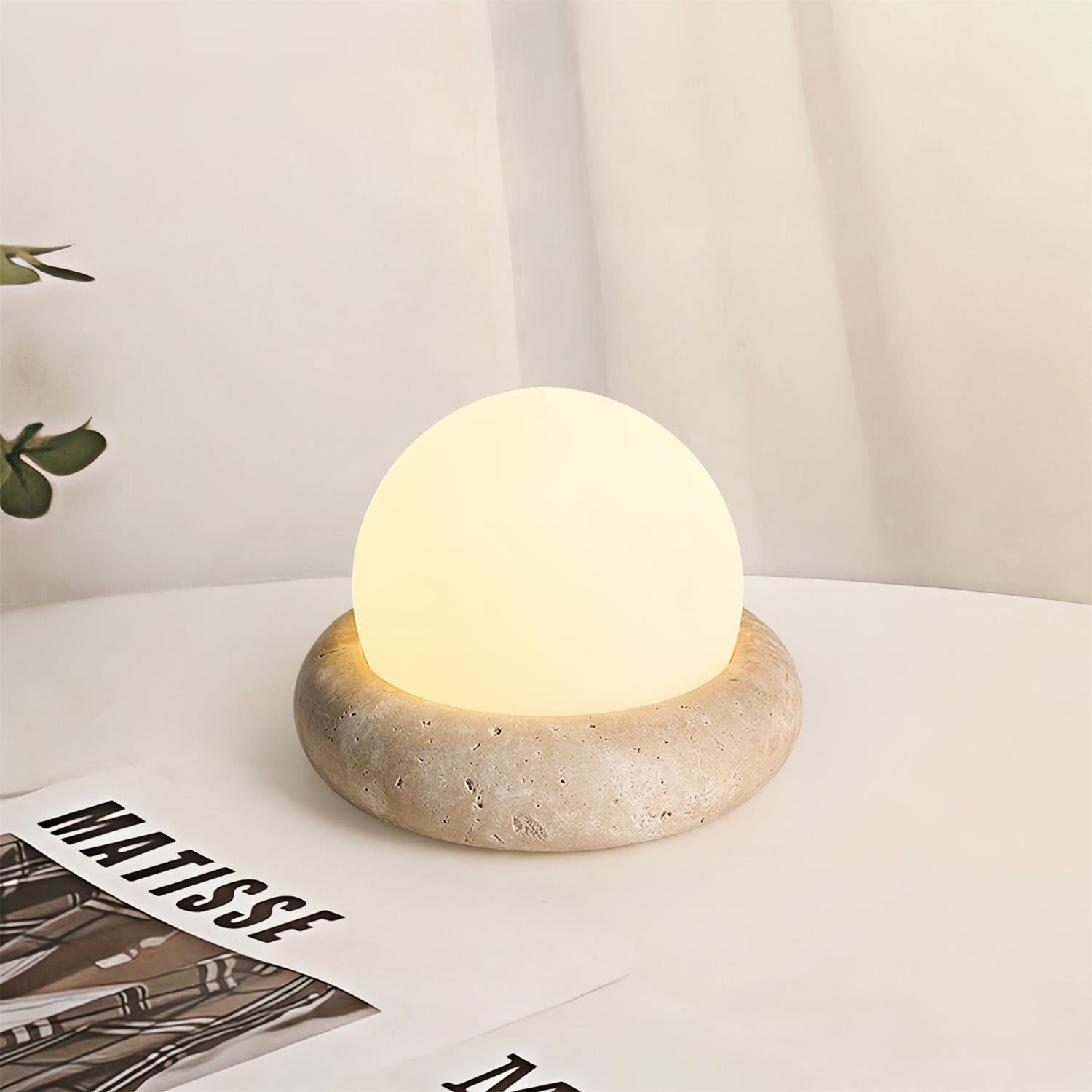 Modern Travertine Cute Mini Orb Table Lamp K853
