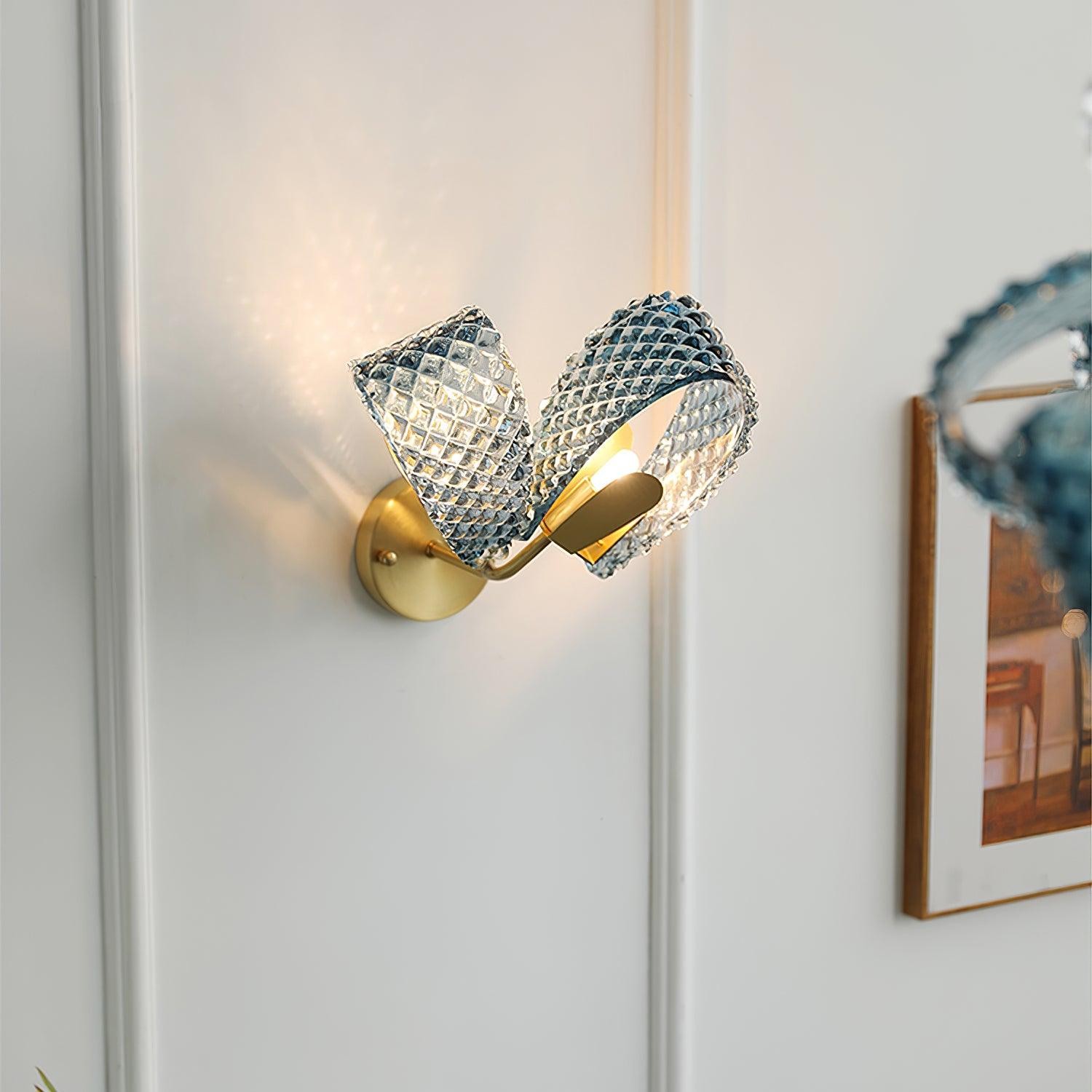 Creative Light Luxury Blue Ribbon Wall Lamp K265