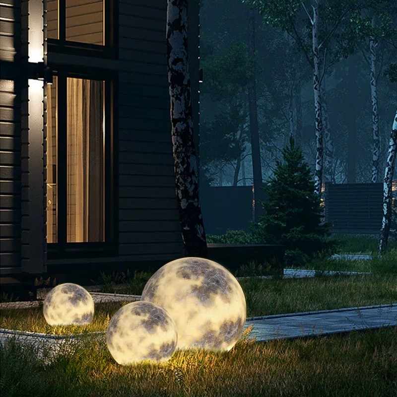 Waterproof Luminous Moon Art Decor Modern Ground Lawn Lamp K768