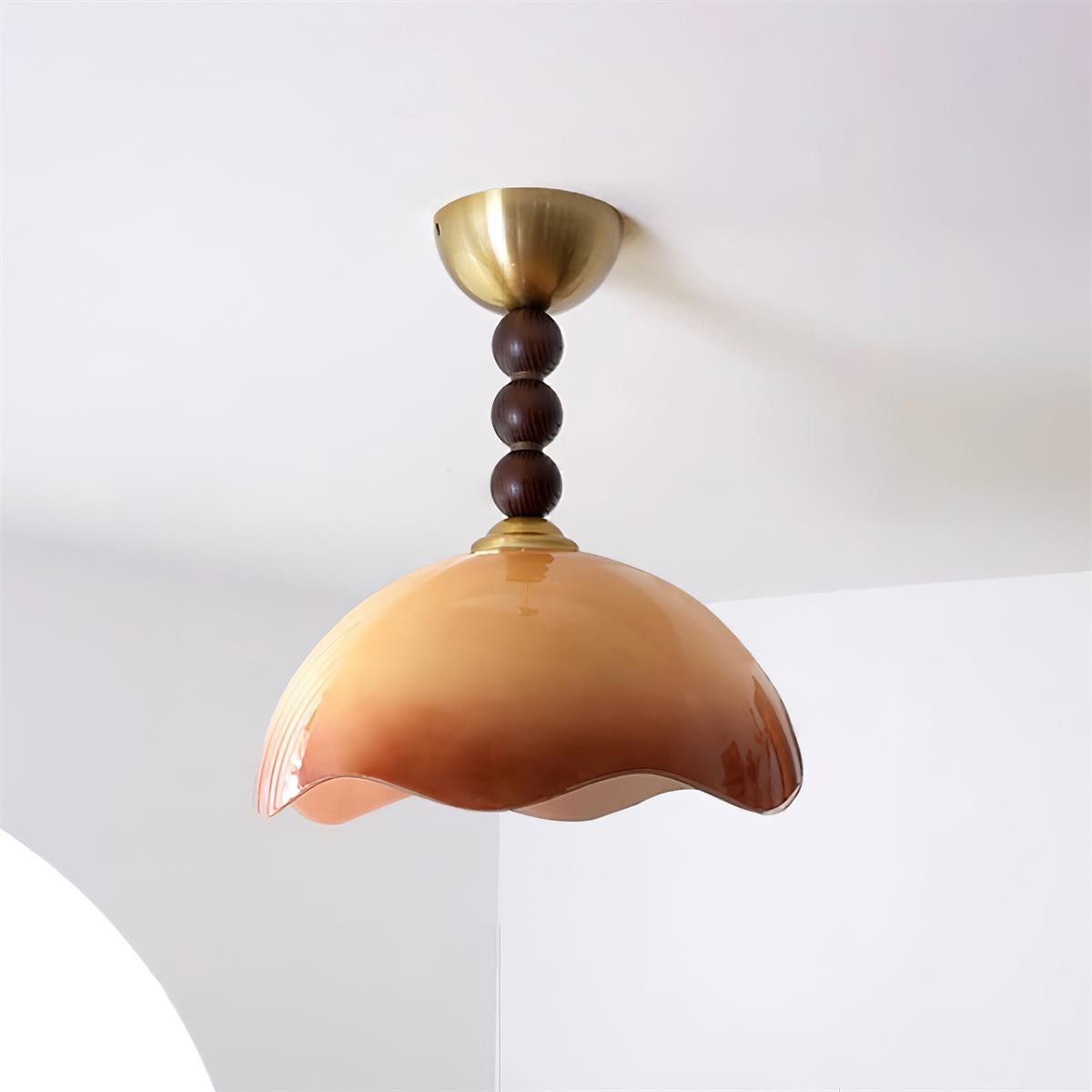 Vintage Cream Eggshell Wave Ceiling Light K769