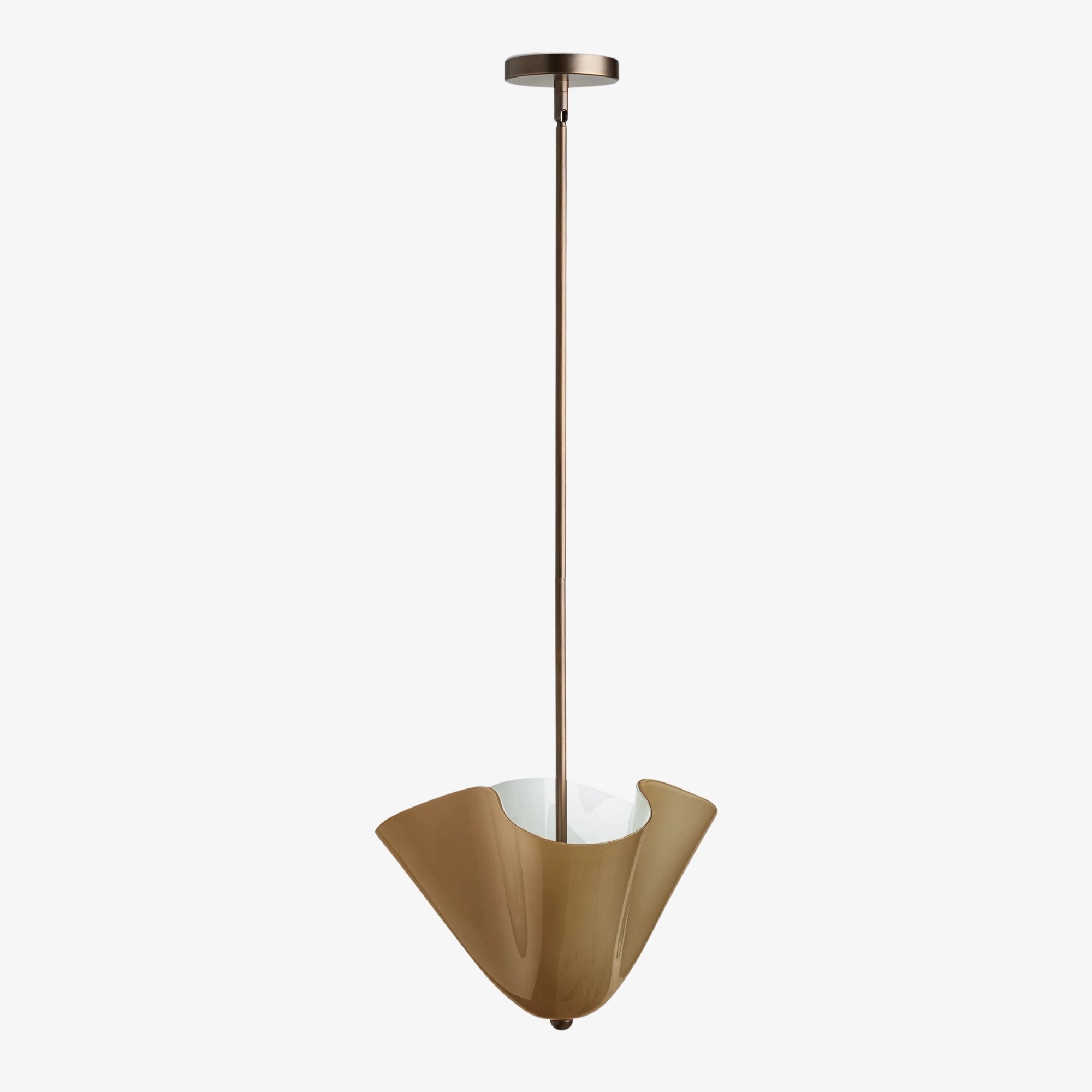 Bellina Radner Pendant Light – Colored Glass Shade with Brass Detail for Modern Spaces K1131