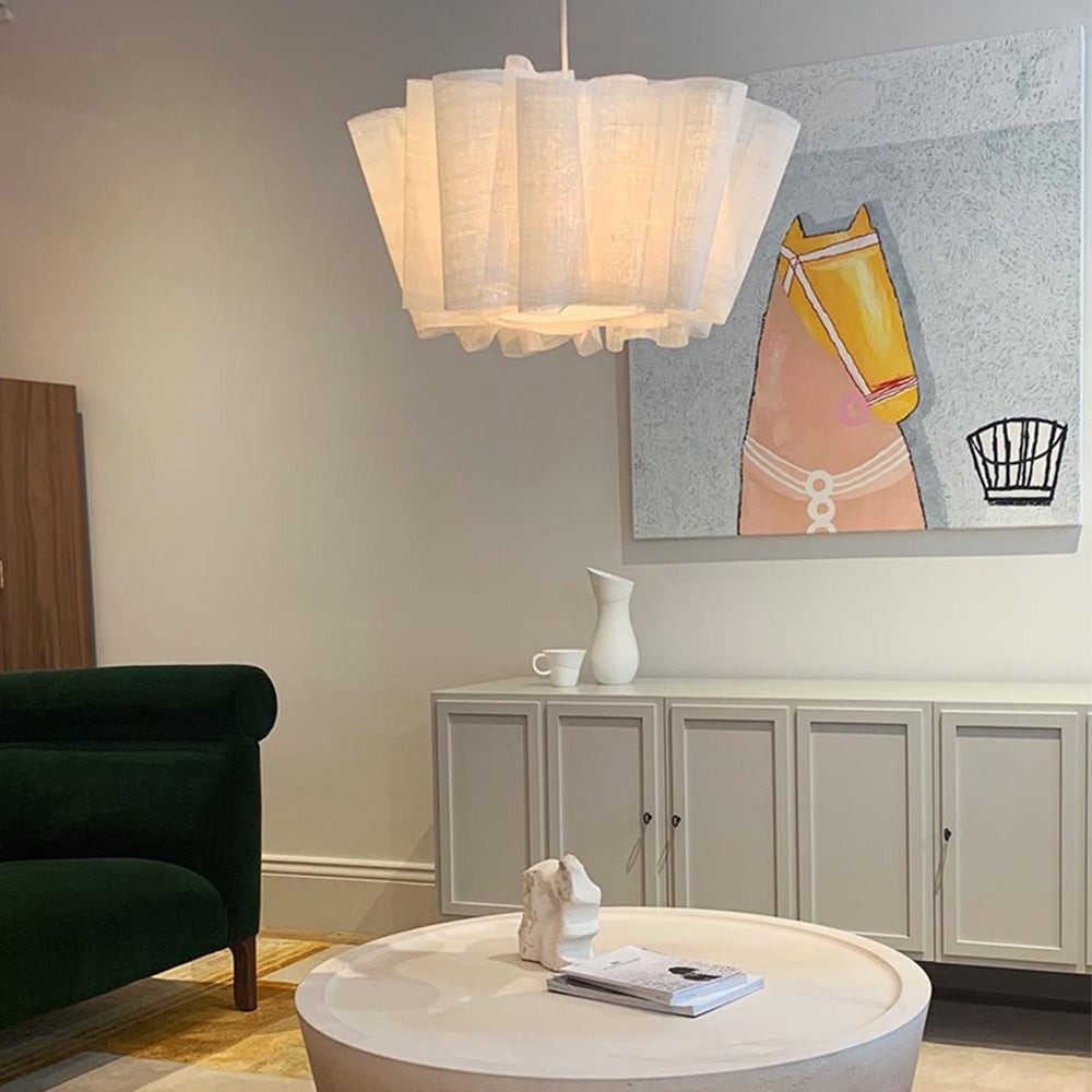 Handcrafted Fabric Shade Pendant Light – Minimalist Design for Home Interiors K1244