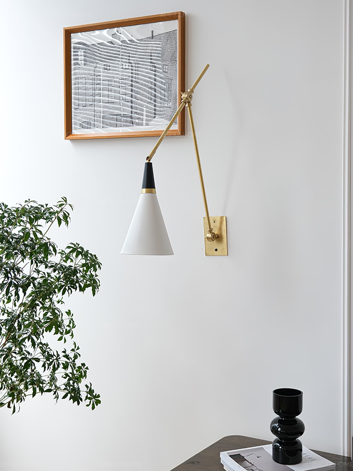 Vintage Metal Adjustable Swing Arm Wall Lamp K850
