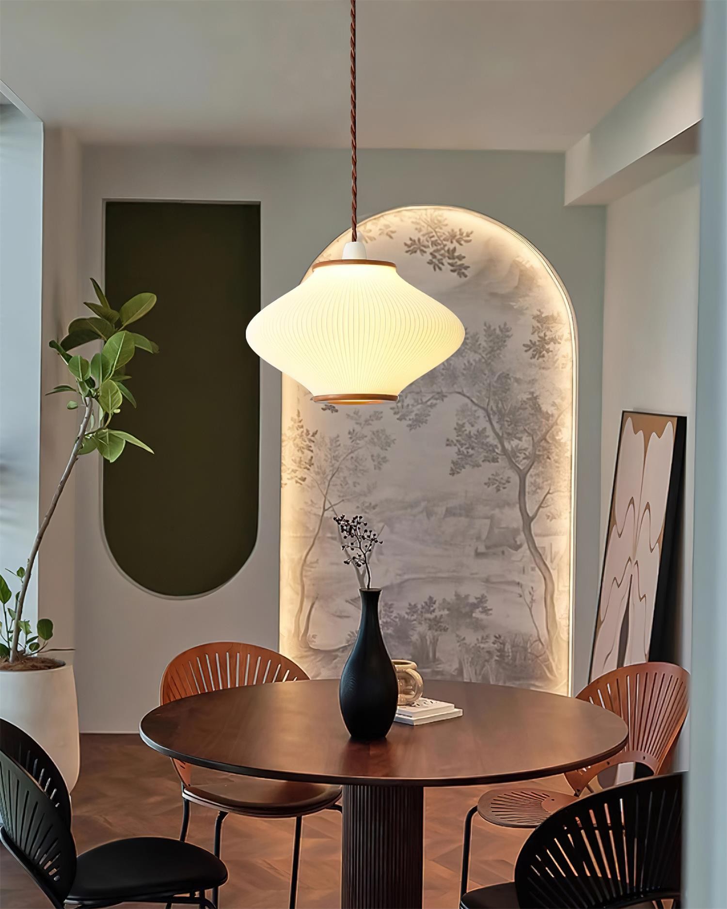 French Style Pine Bell Pendant Lamp K495