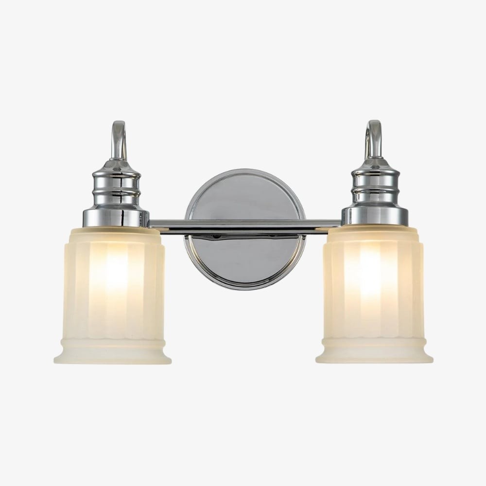 Lirra Bathroom Metal Wall Lamp with Glass Shade - Damp Rated Wall Sconce K2027