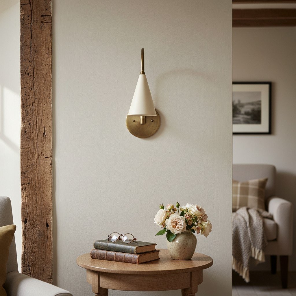 Curva Curved Metal Wall Sconce - Elegant Vintage Wall Lamp for Bedroom K1532