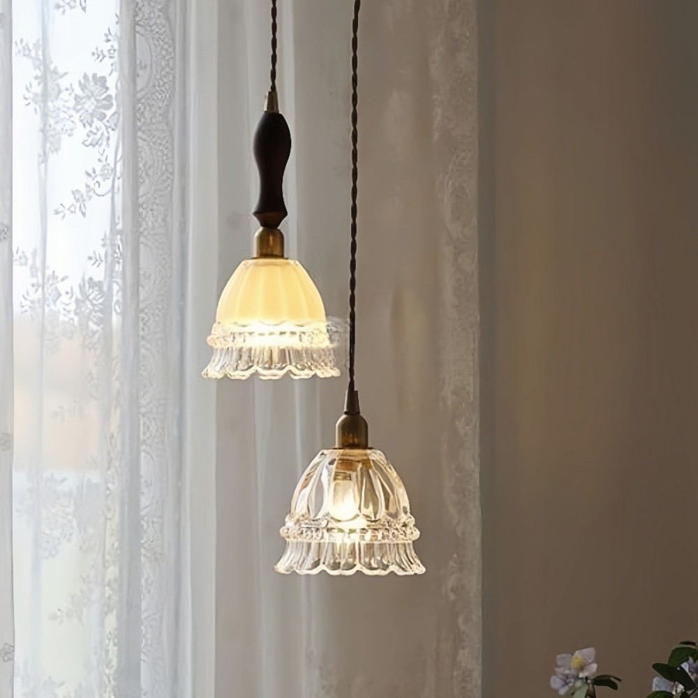 French Pastoral Jellyfish Glass Pendant Light K881