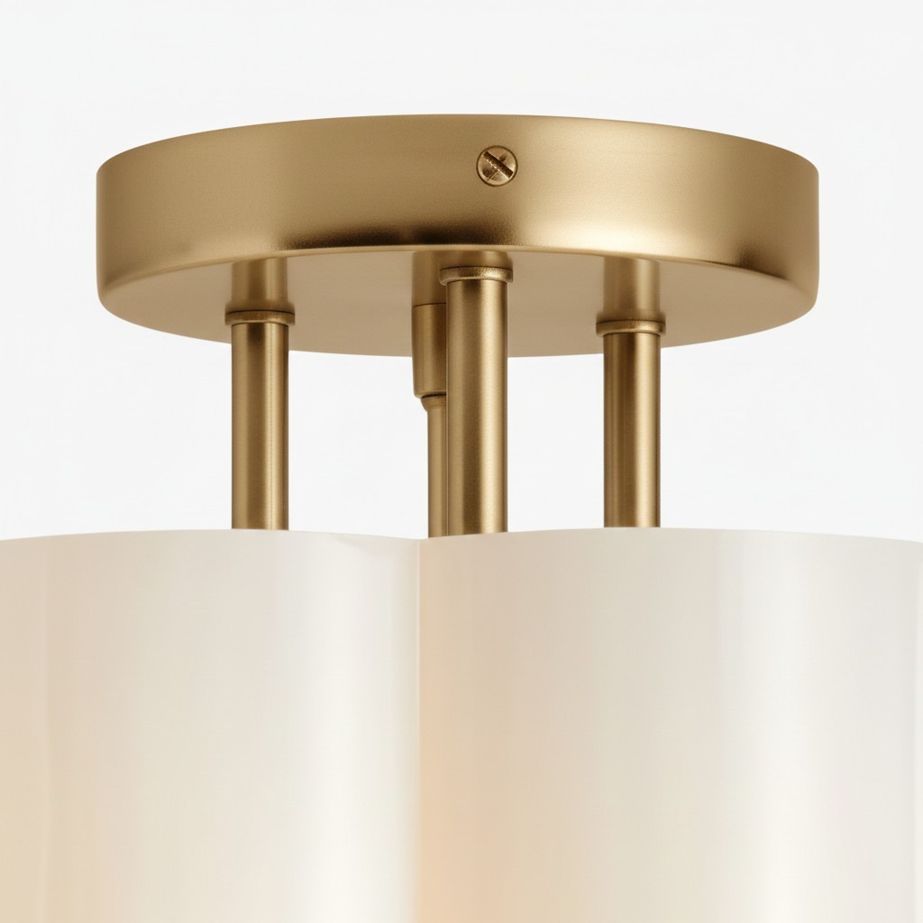 Enoravelo Farmhouse Glass Ceiling Light - Classic Flush Mount Fixture for Lounge K2224