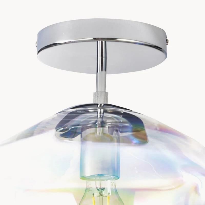 Glissora Reflective Glass Semi-Flush Ceiling Lamp - Sculptural Design, Versatile Finish for Hallways & Dining K1757