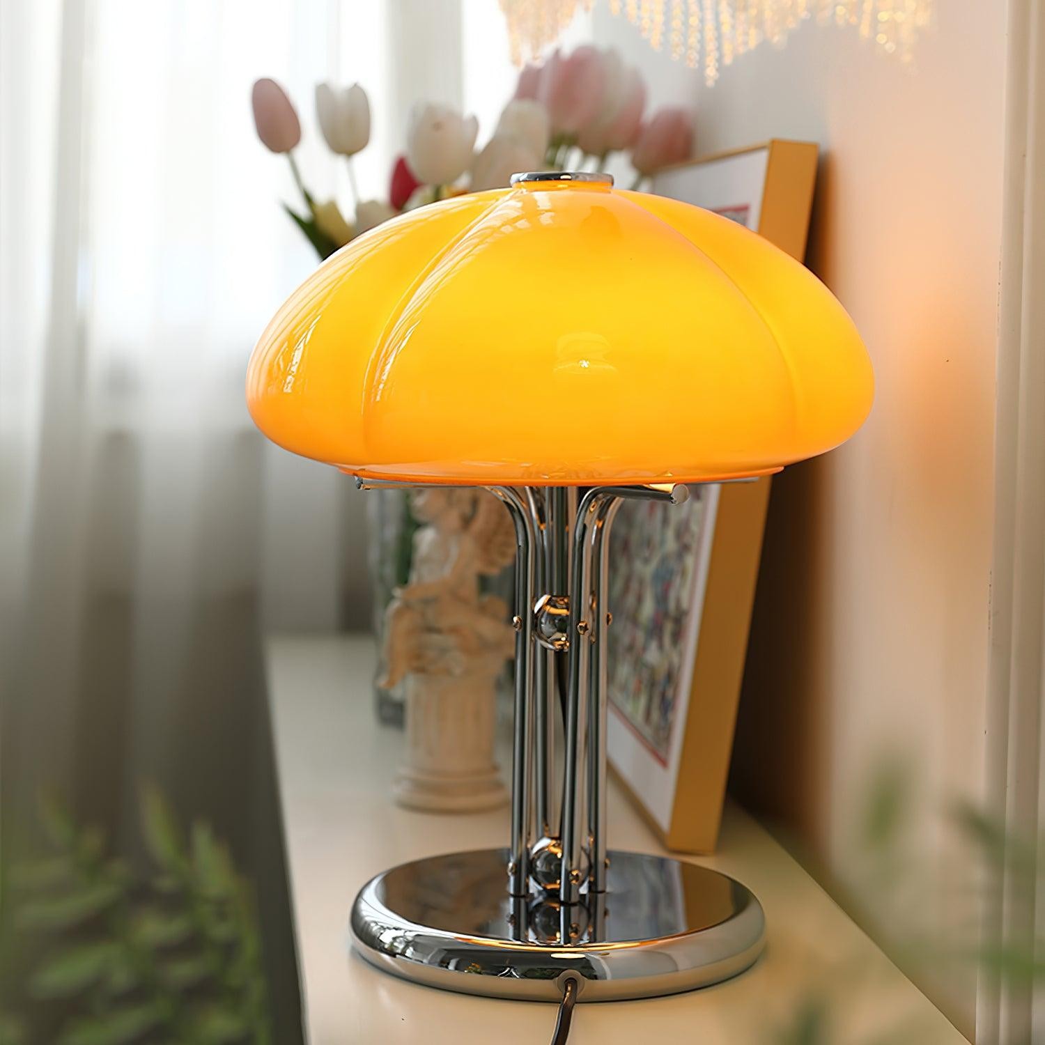 High-Grade Bedroom Bedside Mushroom Glass Table Lamp K302