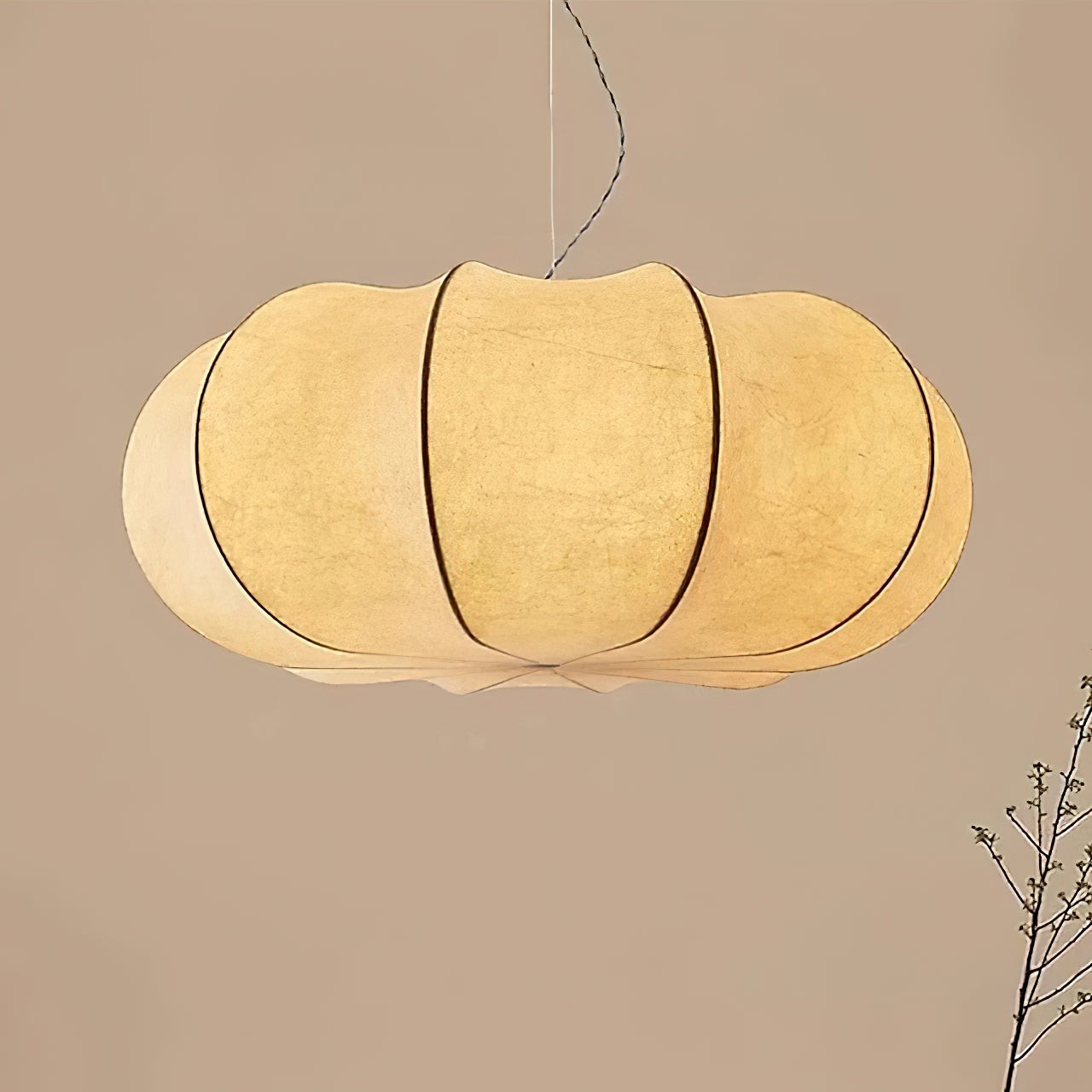 Modern Creative Flat Round Silk Pendant Lamp K551