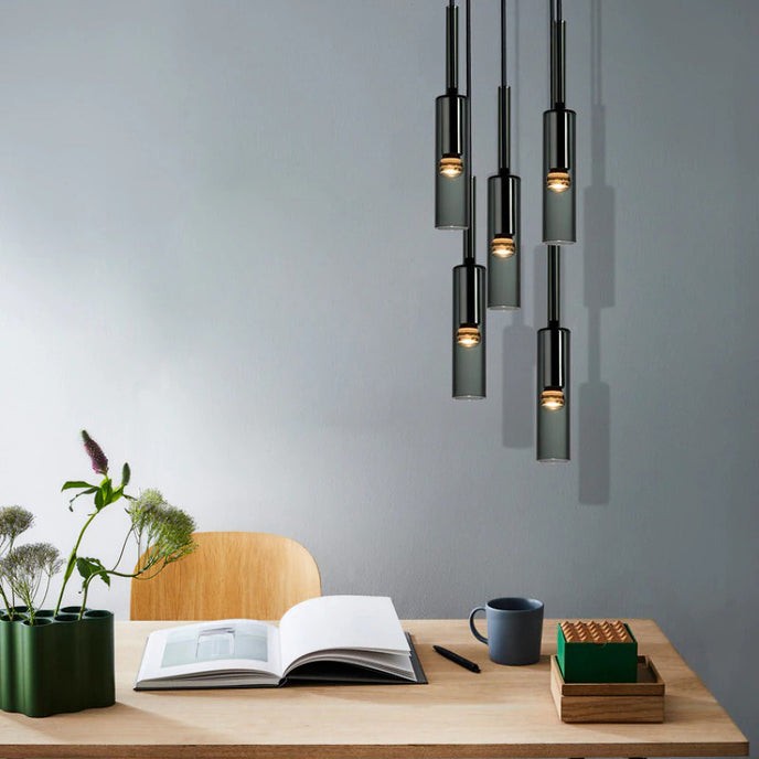 Modern Cylindrical Glass Pendant Light K855