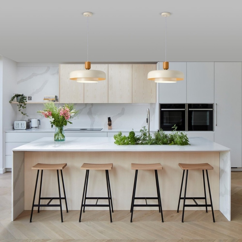Nordic Double Layers Pendant Light - Minimalist Wood Metal Pendant For Kitchen K1123
