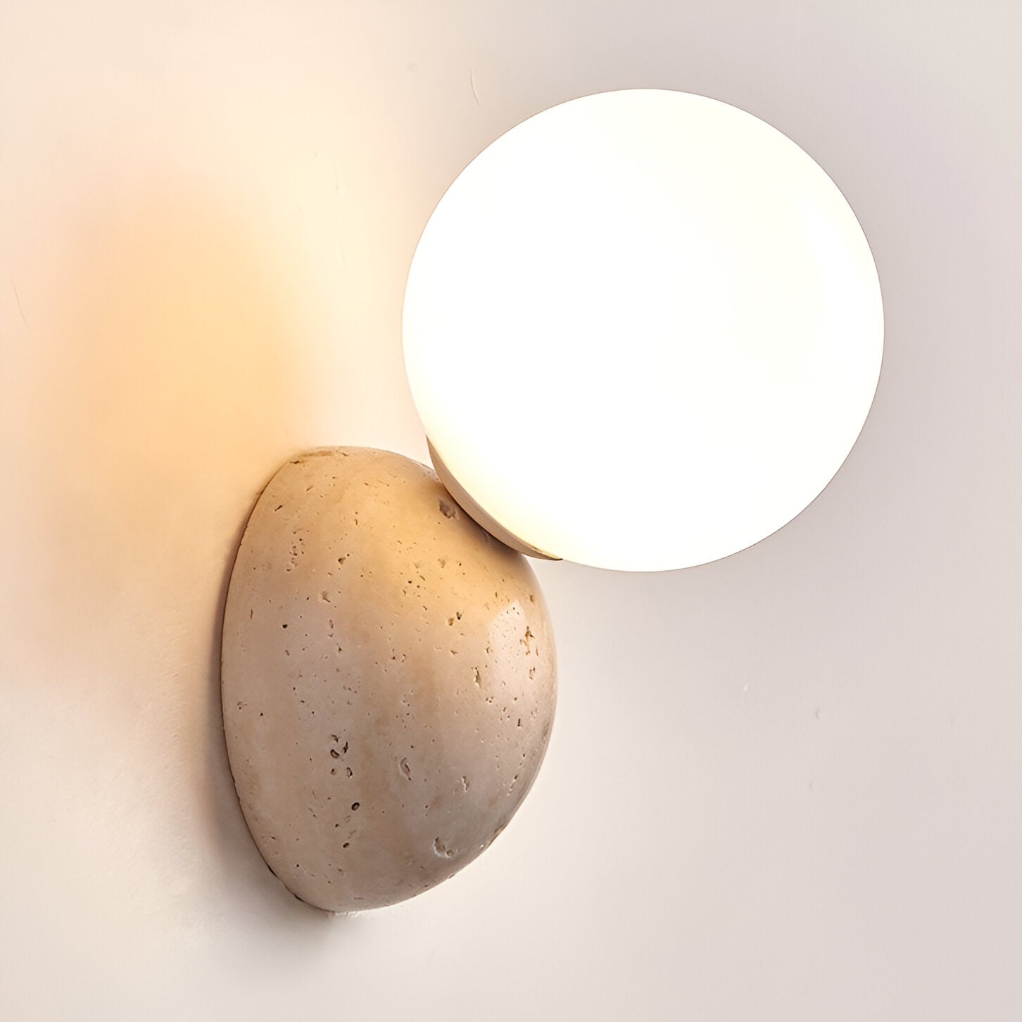 Travertine Round Glass Wall Fixture D939