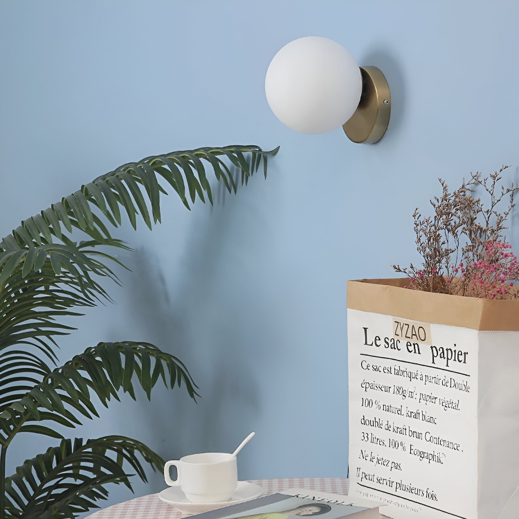 Arianne Nordic Glass Shade Wall Light D961