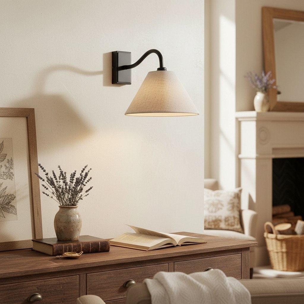 Lumweve Wall Light - Pleated Look Shade Refined Sconce for Corridor and Study K1884