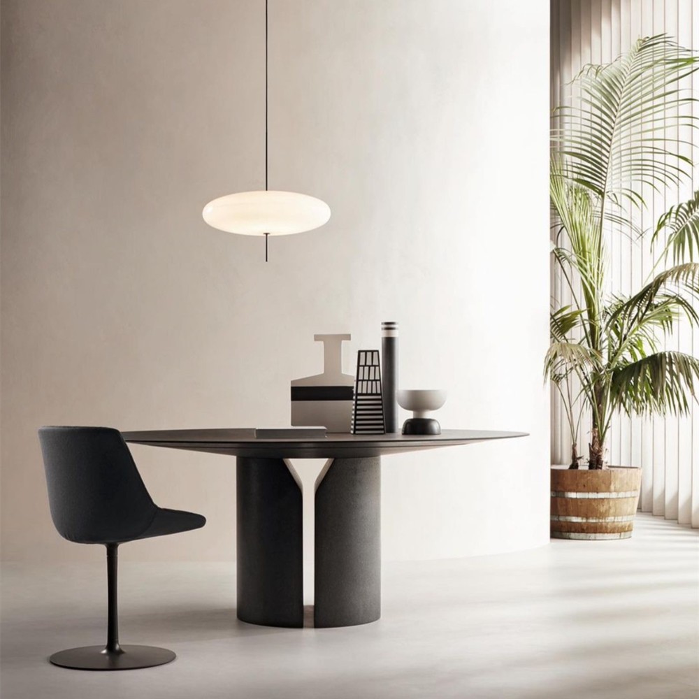 Minimalist Model 2065 Pendant Lamp - Oval Acrylic Lighting for Dining Room and Living Spaces