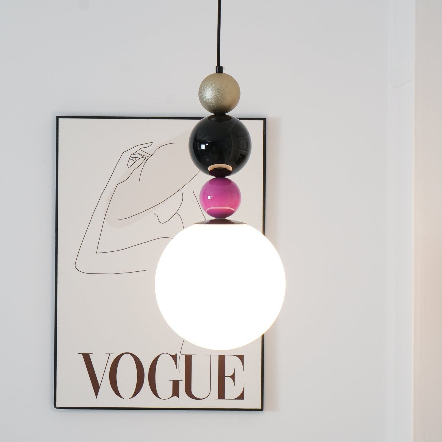 Round Balls Stacking Pink Pendant Lamp K646