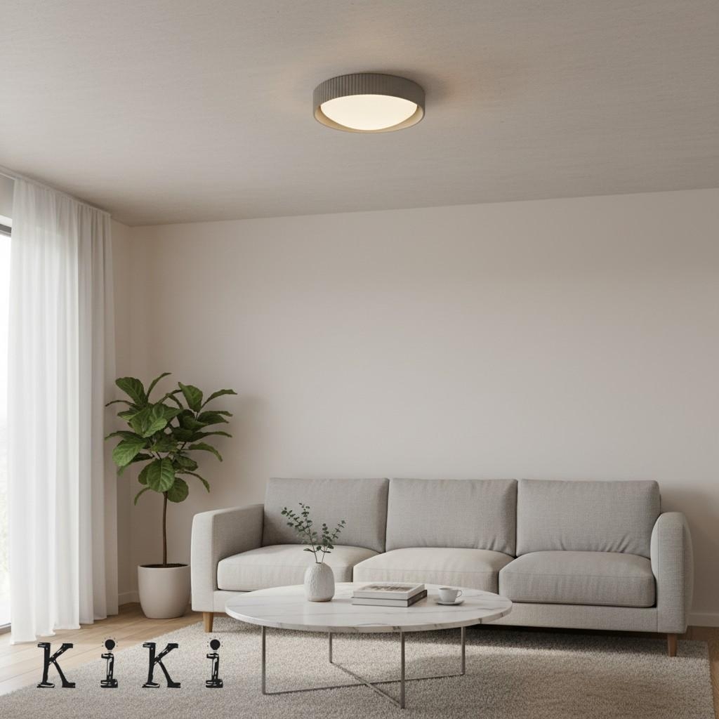Acrion Modern Round Acrylic Flush Mount Ceiling Lamp - Minimalist Fixture for Living Room K2348