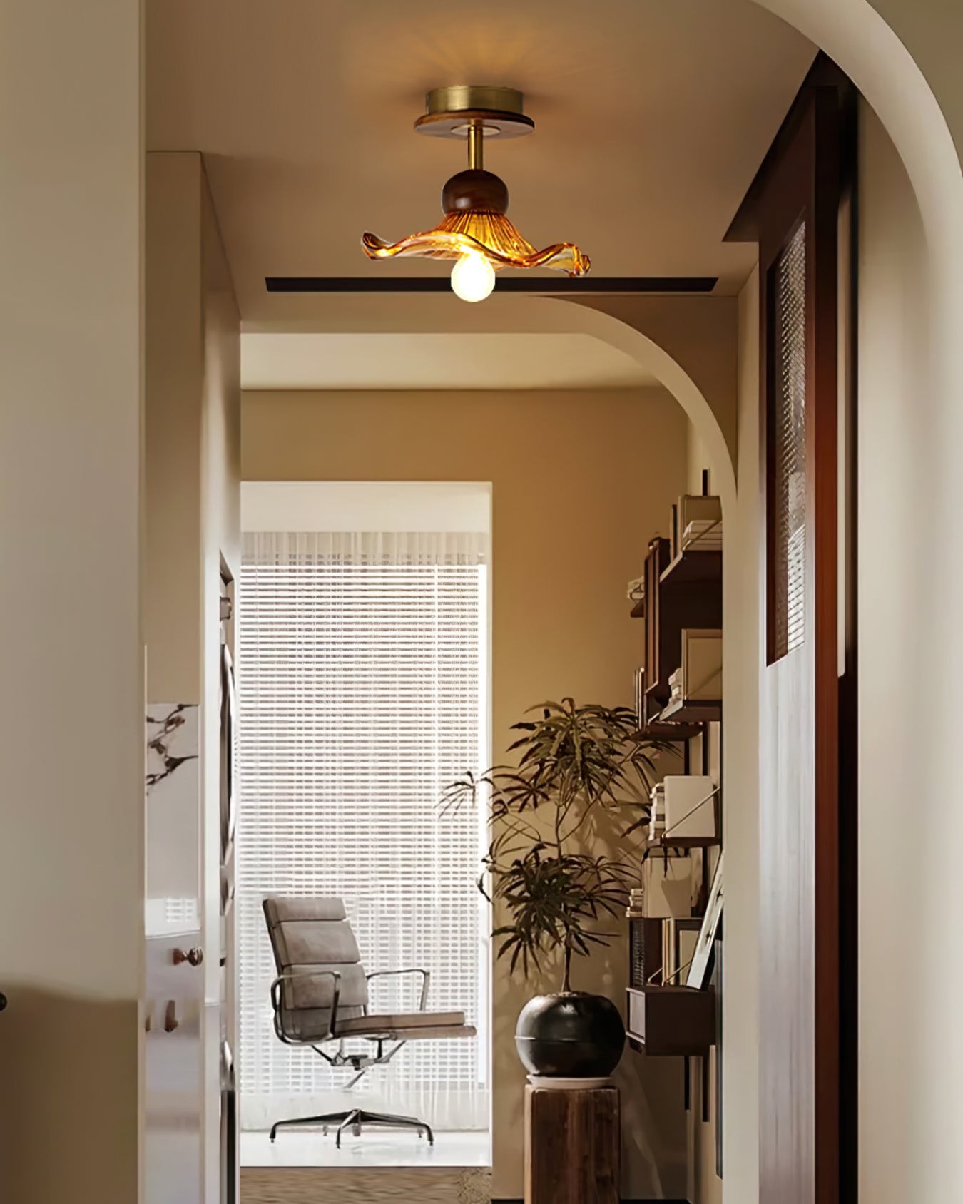 Kapok Wood Ceiling Light K1038