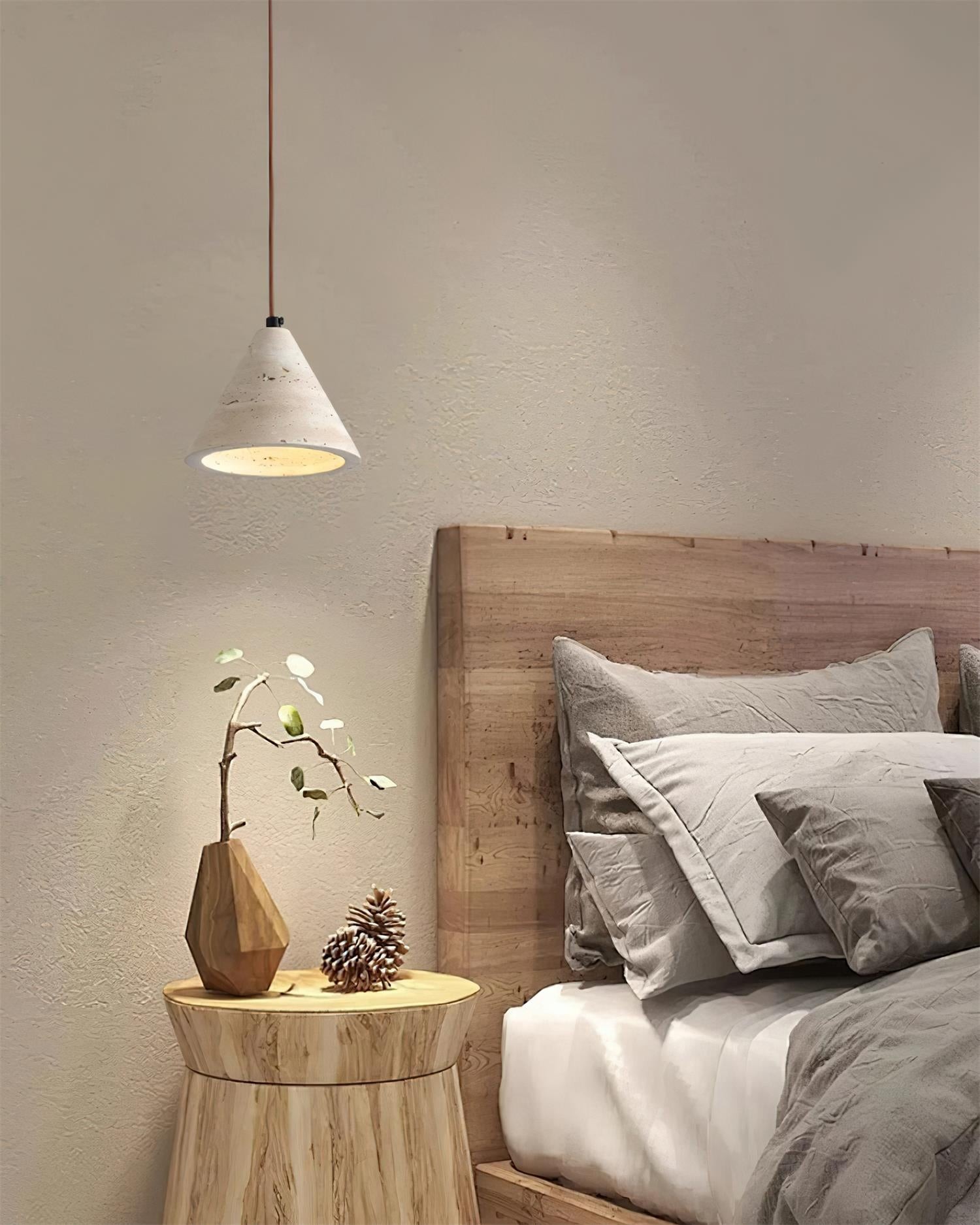 Travertine Conical Pendant Lamp K378