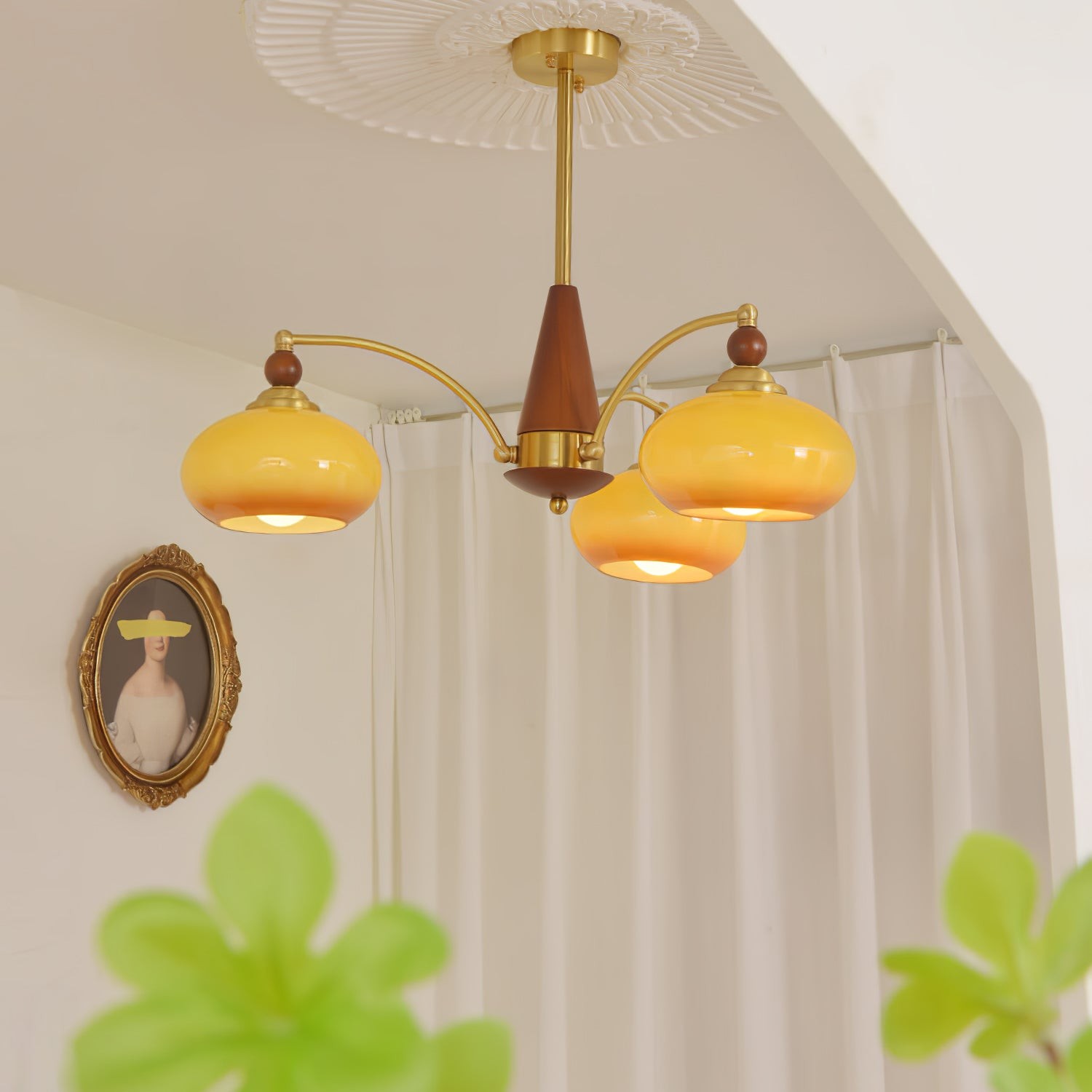 Vintage Multihead Persimmon Chandelier K623