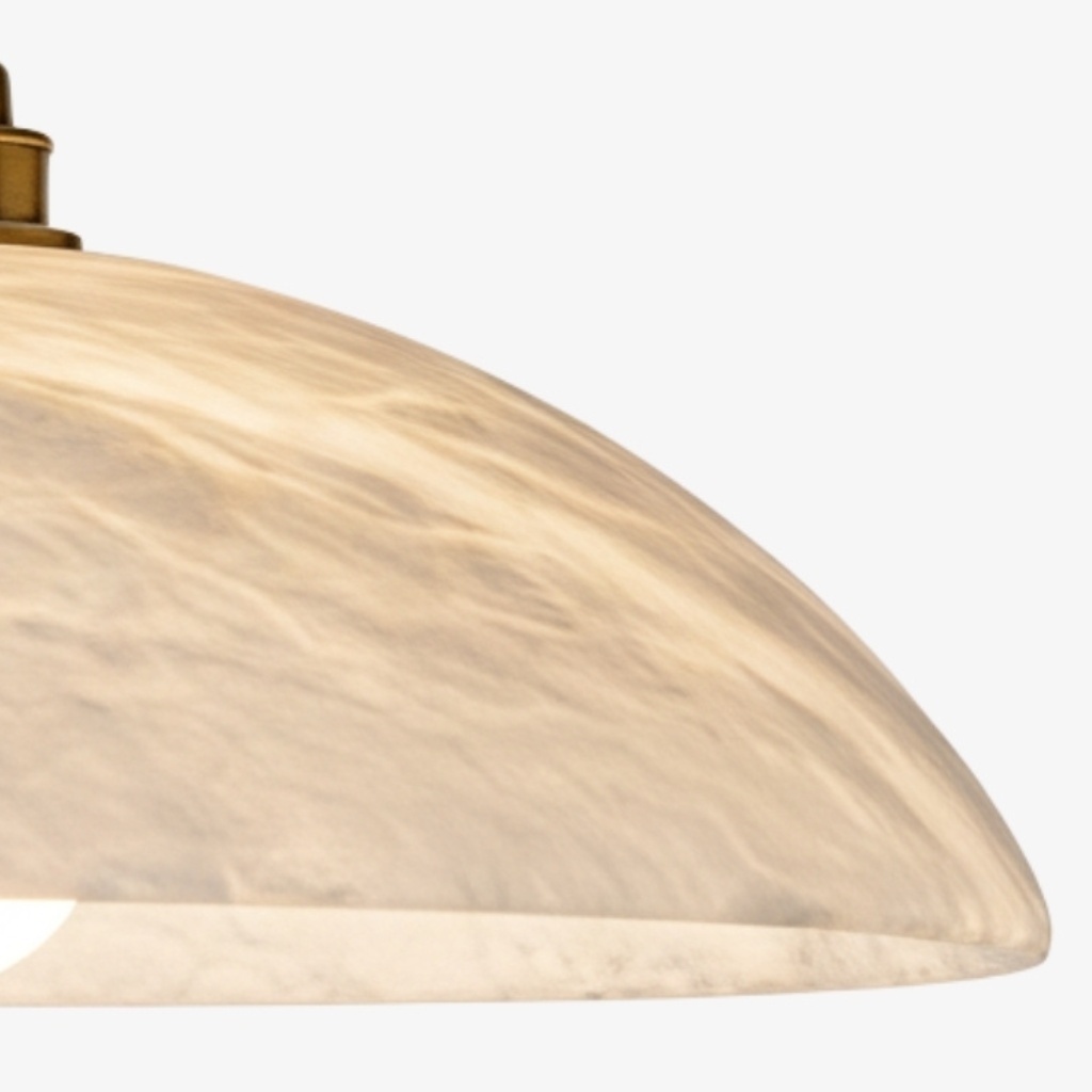 Alariv Elegant  Alabaster Dome Pendant Light - Modern Stone Lighting for Dining or Living K2330