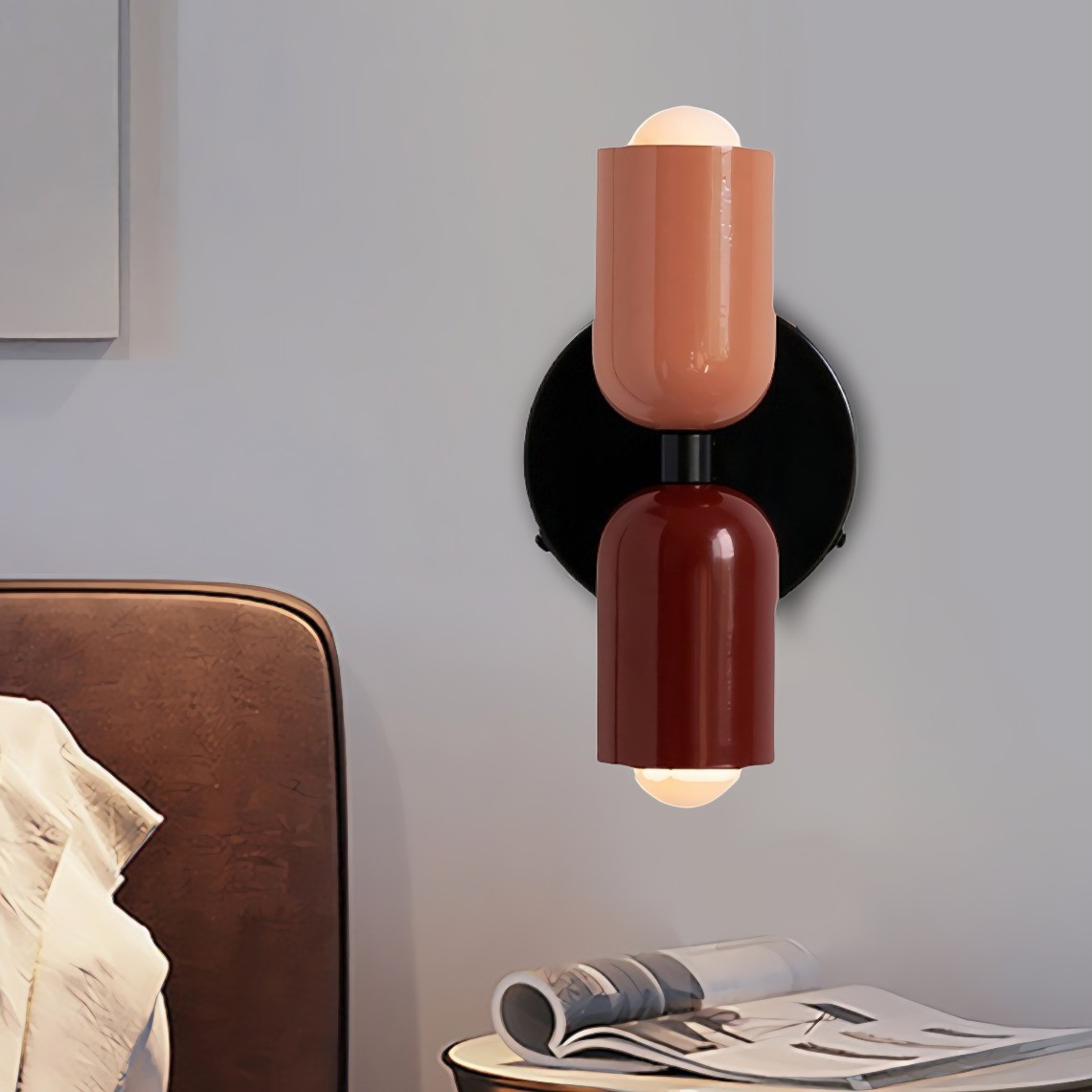 Elegant Up Down Wall Sconce - Bauhaus Double Heads Wall Light for Bedroom and Lounge