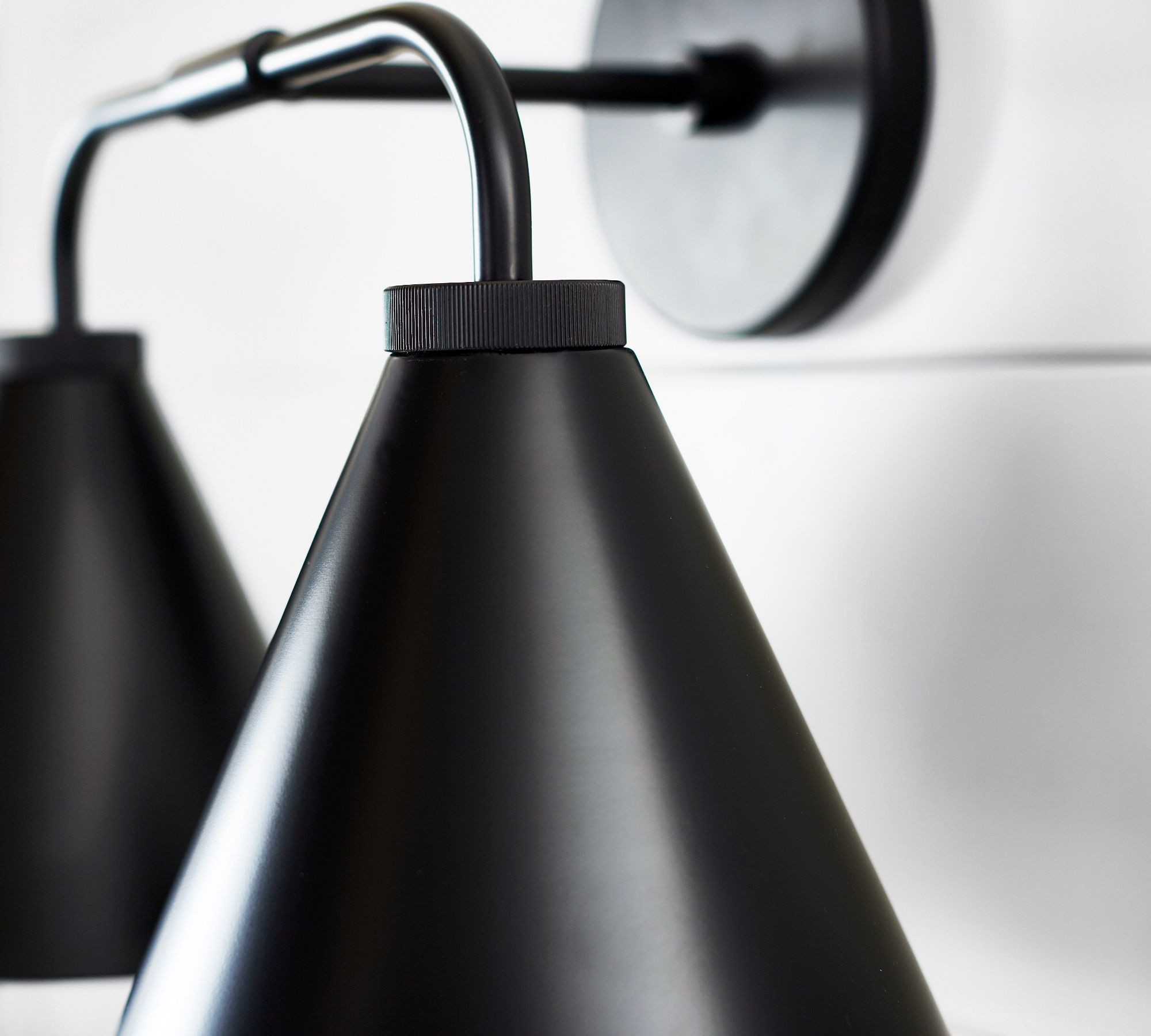 Korvi Iron Tapered Sconce Light - Wall Fixture in Black or Brass K1209
