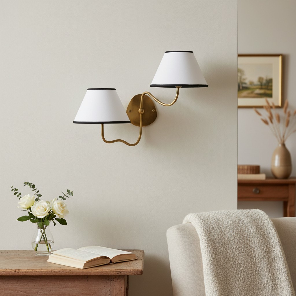 Kulo Elegant Fabric Wall Lamp – Graceful Wave Design for Entry or Bedroom K1575