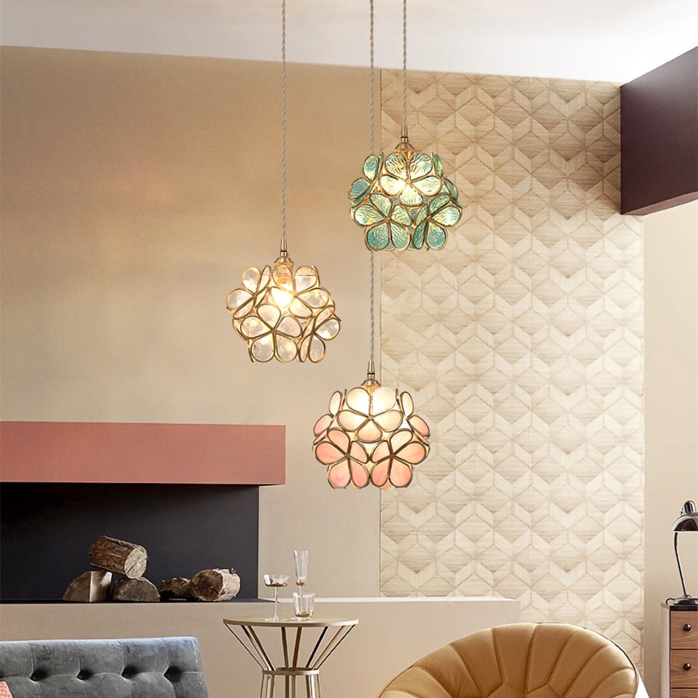 Flower Petal Glass Pendant Light