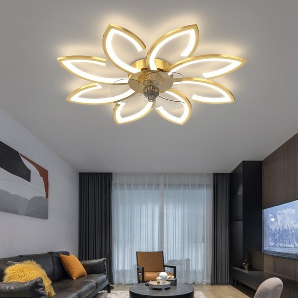Art Decor Flower Quiet LED Ceiling Fan Light K1104
