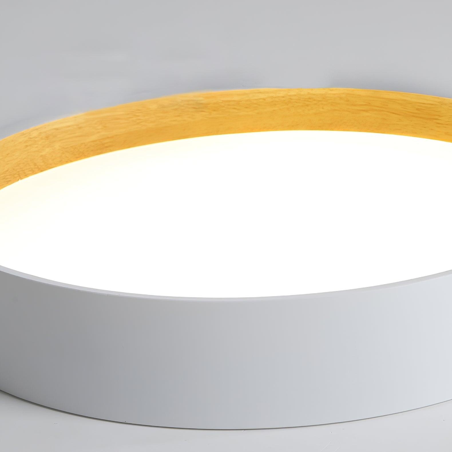 Japanese Minimalist Creative Wood Grain Round LED Ceiling Lamp K647