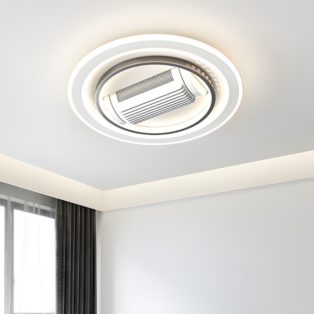 Modern LED Flat Quiet Bladeless Ceiling Fan LIght K1105